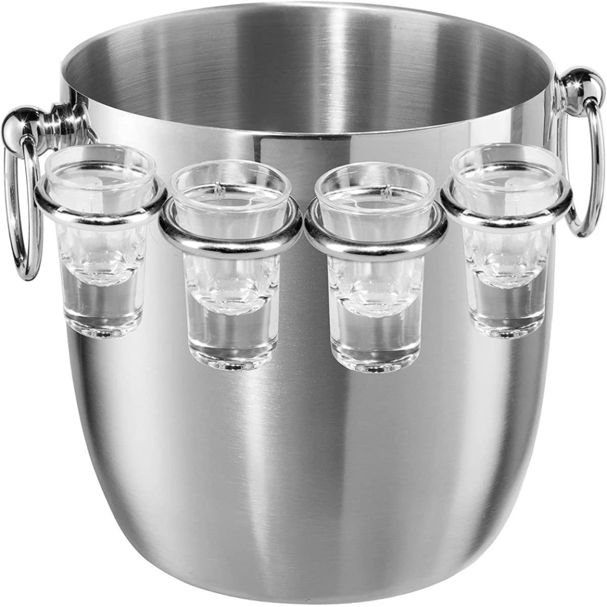 OGGI Stainless Steel Ice Bucket & Shot Glass Set | 9-Piece 1 OGGI Stainless Steel Ice Bucket & Shot Glass Set | 9-Piece