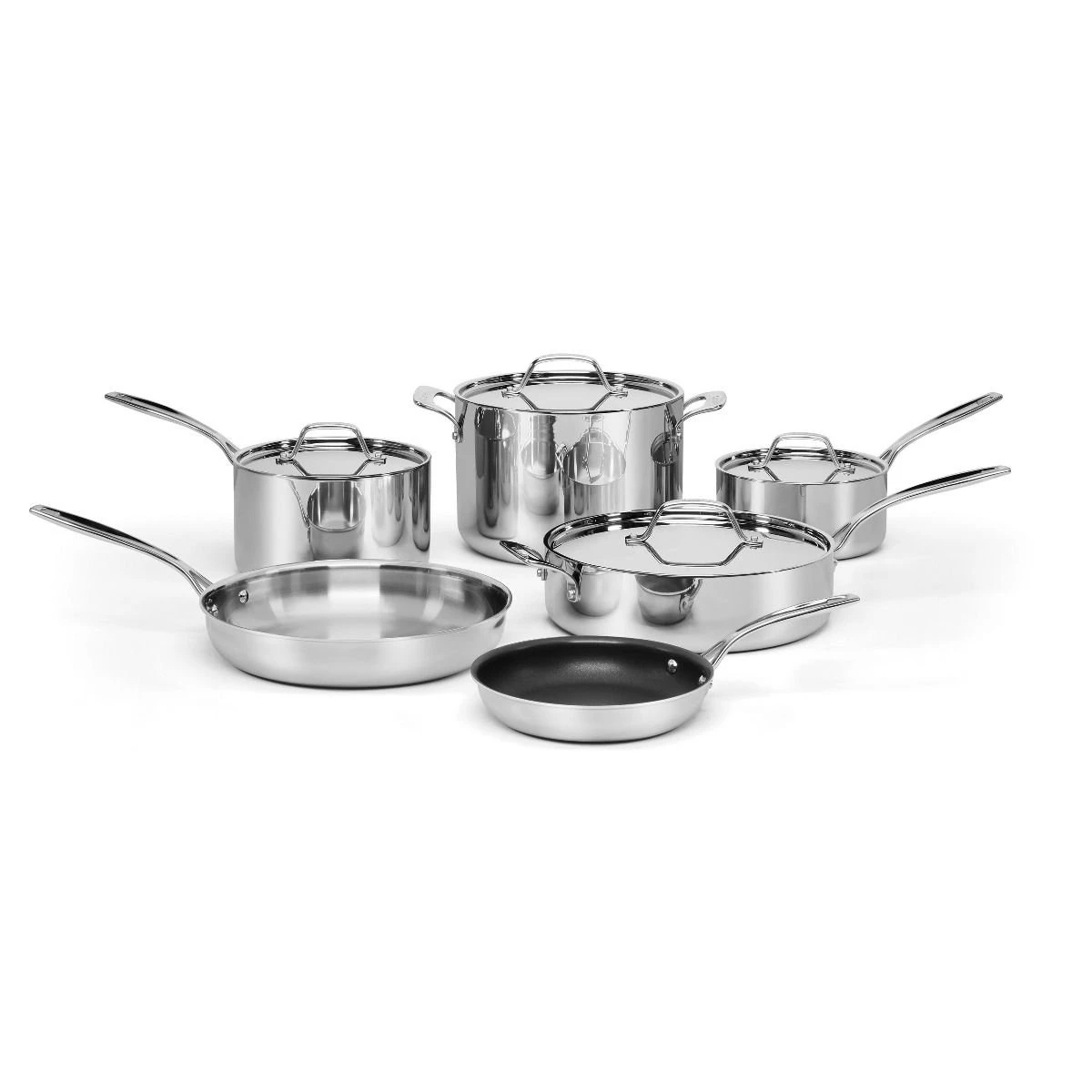 Cuisinart Custom-Clad 5-Ply Stainless Steel Cookware Set | 10-Piece 1 Cuisinart Custom-Clad 5-Ply Stainless Steel Cookware Set | 10-Piece