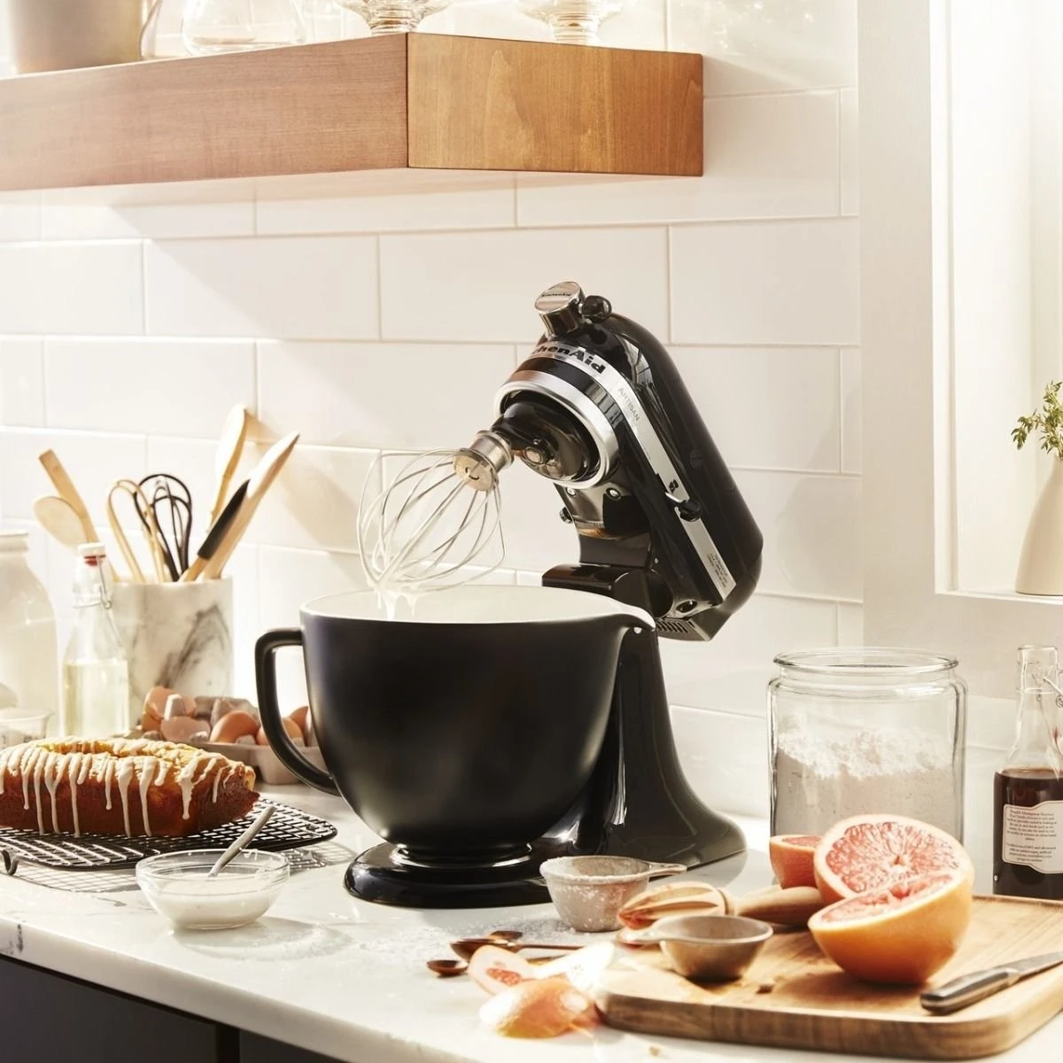 KitchenAid 5-Quart Black Matte Ceramic Bowl | Fits 4.5-Quart & 5-Quart KitchenAid Tilt-Head Stand Mixers 2 KitchenAid 5-Quart Black Matte Ceramic Bowl | Fits 4.5-Quart & 5-Quart KitchenAid Tilt-Head Stand Mixers - Image 2