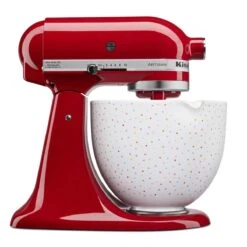 KitchenAid 5-Quart Confetti Sprinkle Ceramic Bowl + Flex Edge Beater | Fits 4.5-Quart & 5-Quart KitchenAid Tilt-Head Stand Mixers -Kitchen Tools Shop kconf2 1
