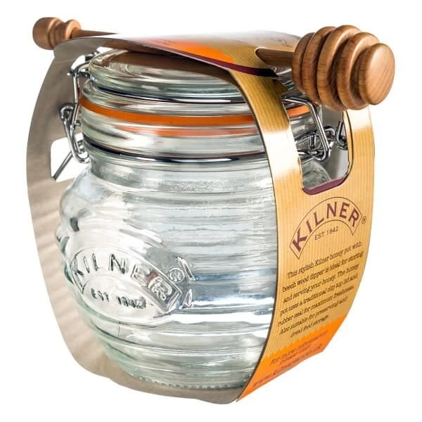 Kilner 13.5oz Swing Top Honey Pot + Beechwood Dipper Set 2 Kilner 13.5oz Swing Top Honey Pot + Beechwood Dipper Set - Image 2