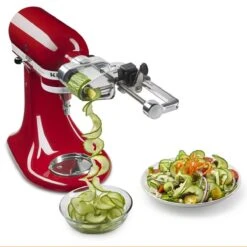 KitchenAid Spiralizer Attachment + Angel Hair & Thin Slice Blade Spiralizer Accessories 12 KitchenAid Spiralizer Attachment + Angel Hair & Thin Slice Blade Spiralizer Accessories -Kitchen Tools Shop ksmapc1ap mixer attachments spiralizer angel hair and thin slice blades