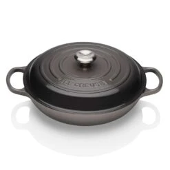Le Creuset 2.25 Qt. Signature Enameled Cast Iron Braiser With Stainless Steel Knob | Oyster Grey