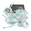 Rachael Ray 13-Piece Enameled Cookware Set | Light Blue Shimmer