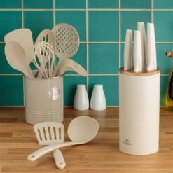 Viners Organic Natural Knife Block Set | 6-Piece -Kitchen Tools Shop live cream