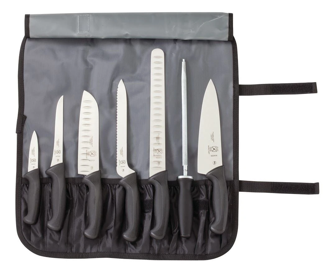 Mercer Millennia 8pc Knife Roll Set (Black) 1 Mercer Millennia 8pc Knife Roll Set (Black)