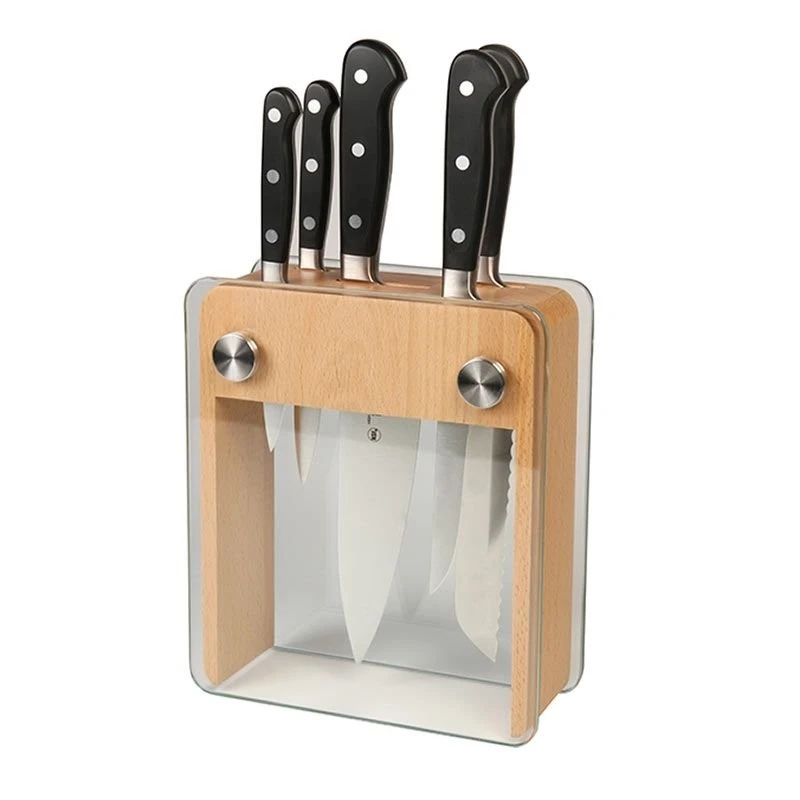 Mercer Cutlery Renaissance 6-Piece Knife Block Set | Beechwood & Glass 1 Mercer Cutlery Renaissance 6-Piece Knife Block Set | Beechwood & Glass