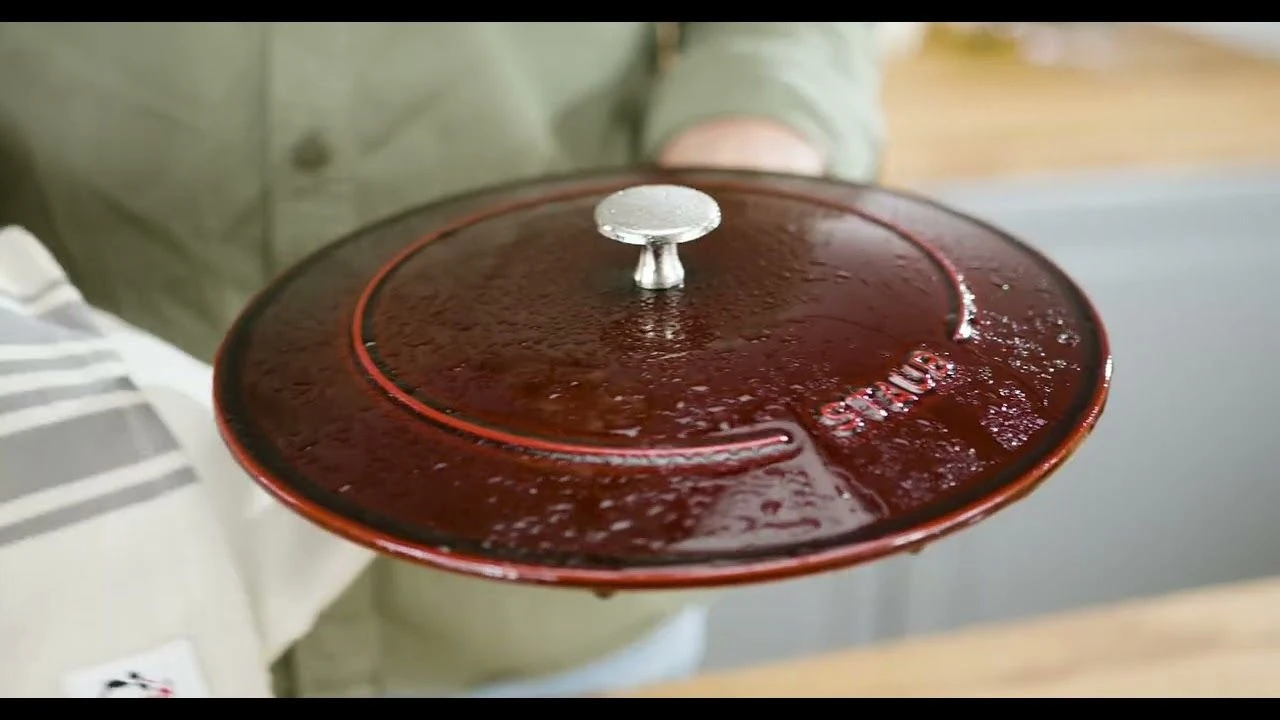 Staub Stackable Cocotte, Braiser, And Grill Pan With Lid | Grenadine 15 Staub Stackable Cocotte, Braiser, And Grill Pan With Lid | Grenadine - Image 15