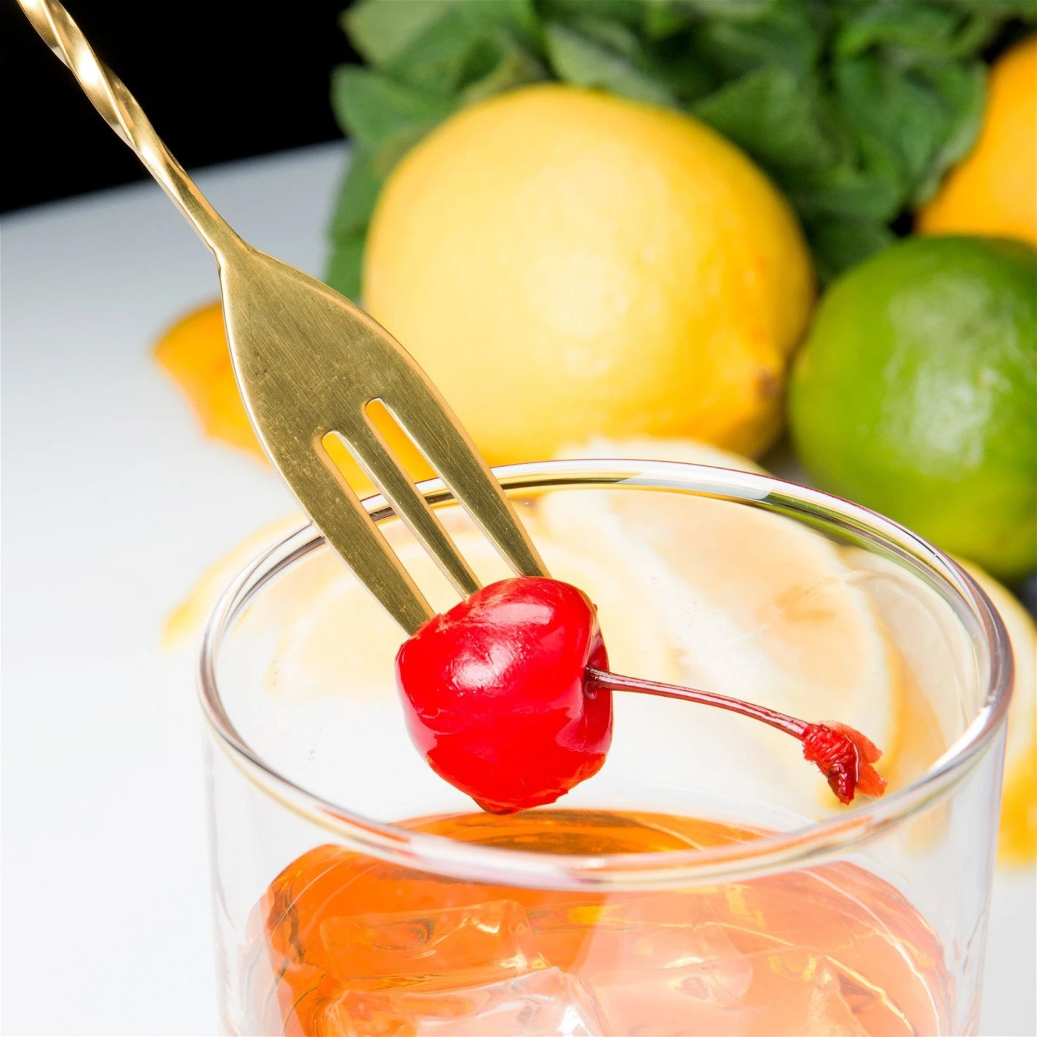 Mercer Barfly 19.6" Bar Spoon With Fork | Gold Plated 4 Mercer Barfly 19.6" Bar Spoon With Fork | Gold Plated - Image 4