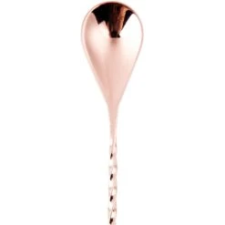 Mercer Barfly 15.75" Classic Bar Spoon | Copper Plated -Kitchen Tools Shop mercer barfly copper plated classic teardrop bar spoon spoon end 1