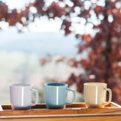 Everything Kitchens Modern Colorful Neutrals - Rippled 12oz Mugs (Set Of 4) - Glazed | Dusty Purple -Kitchen Tools Shop modern ripple glazed squares 0014 dsc0061 1