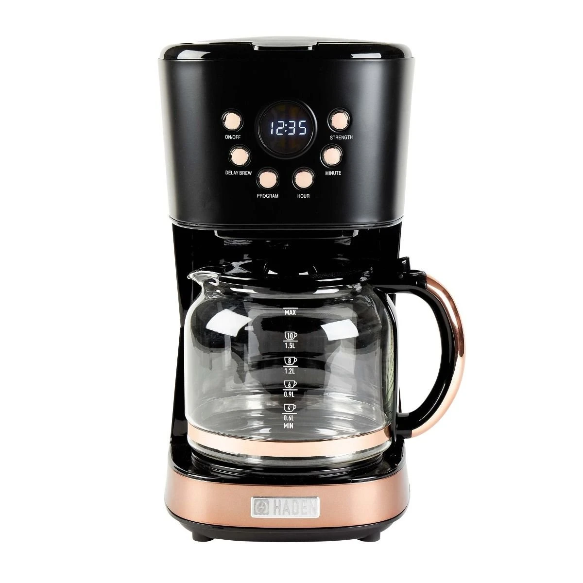 Haden 12-Cup Coffee Maker | Black And Copper 1 Haden 12-Cup Coffee Maker | Black And Copper
