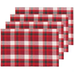 Now Designs By Danica Second Spin 13" X 20" Placemats (Set Of 4) | Tannenbaum Plaid
