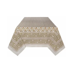 Danica Heirloom 60" X 90" Block Print Tablecloth | Frond