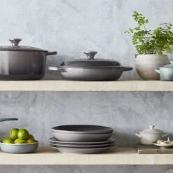 Le Creuset 2.25 Qt. Signature Enameled Cast Iron Braiser With Stainless Steel Knob | Oyster Grey -Kitchen Tools Shop oyster 8