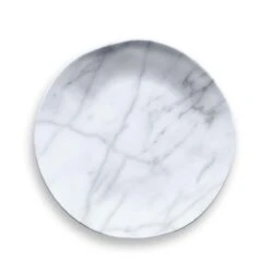 TarHong Melamine Tabletop 8.5" Round Salad Plate | Carrara Marble