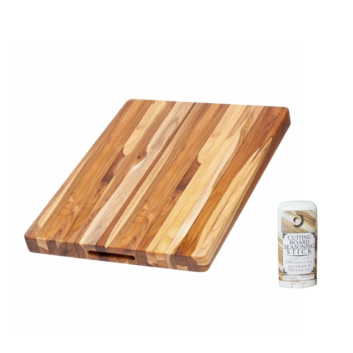 TeakHaus Edge Grain Carving Board W/Hand Grip (Rectangle) | 20" X 15" X 1.5" With Board Seasoning Stick 2 TeakHaus Edge Grain Carving Board W/Hand Grip (Rectangle) | 20" X 15" X 1.5" With Board Seasoning Stick - Image 2