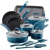 Rachael Ray Marine Blue 14 Piece Enamel Cookware Set