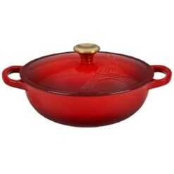 Le Creuset 2.5Qt Signature Cocotte Eiffel Tower Collection | Cerise 8 Le Creuset 2.5Qt Signature Cocotte Eiffel Tower Collection | Cerise -Kitchen Tools Shop rs10248 eiffel rdo cerise lpr
