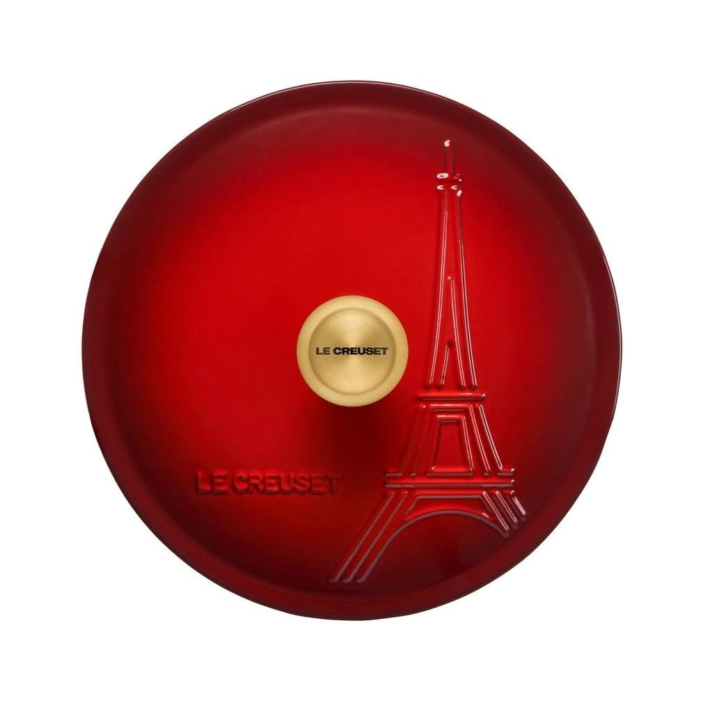 Le Creuset 2.5Qt Signature Cocotte Eiffel Tower Collection | Cerise 4 Le Creuset 2.5Qt Signature Cocotte Eiffel Tower Collection | Cerise - Image 4