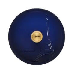 Le Creuset 2.5Qt Signature Cocotte Eiffel Tower Collection | Indigo Blue -Kitchen Tools Shop rs10257 eiffel rdo indigo lid scr