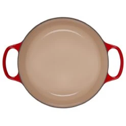 Le Creuset 5.5 Qt. Round Signature Cast Iron Dutch Oven With Stainless Steel Knob | Cerise/Cherry Red -Kitchen Tools Shop rs10299 ls2501 2667 inside
