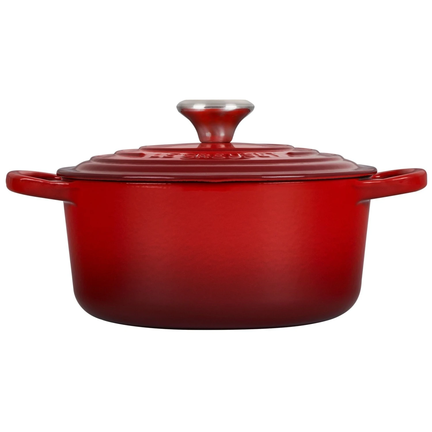 Le Creuset 2 Qt. Round Signature Cast Iron Dutch Oven With Stainless Steel Knob | Cerise/Cherry Red 2 Le Creuset 2 Qt. Round Signature Cast Iron Dutch Oven With Stainless Steel Knob | Cerise/Cherry Red - Image 2