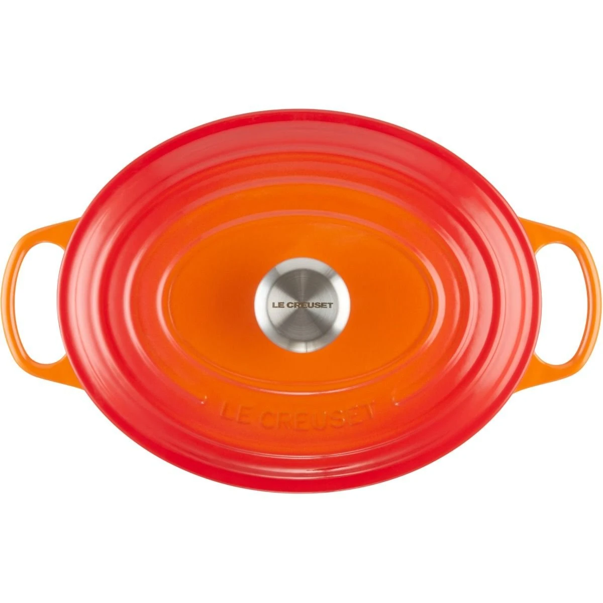 Le Creuset 5 Qt. Oval Signature Dutch Oven With Stainless Steel Knob | Flame Orange 3 Le Creuset 5 Qt. Oval Signature Dutch Oven With Stainless Steel Knob | Flame Orange - Image 3