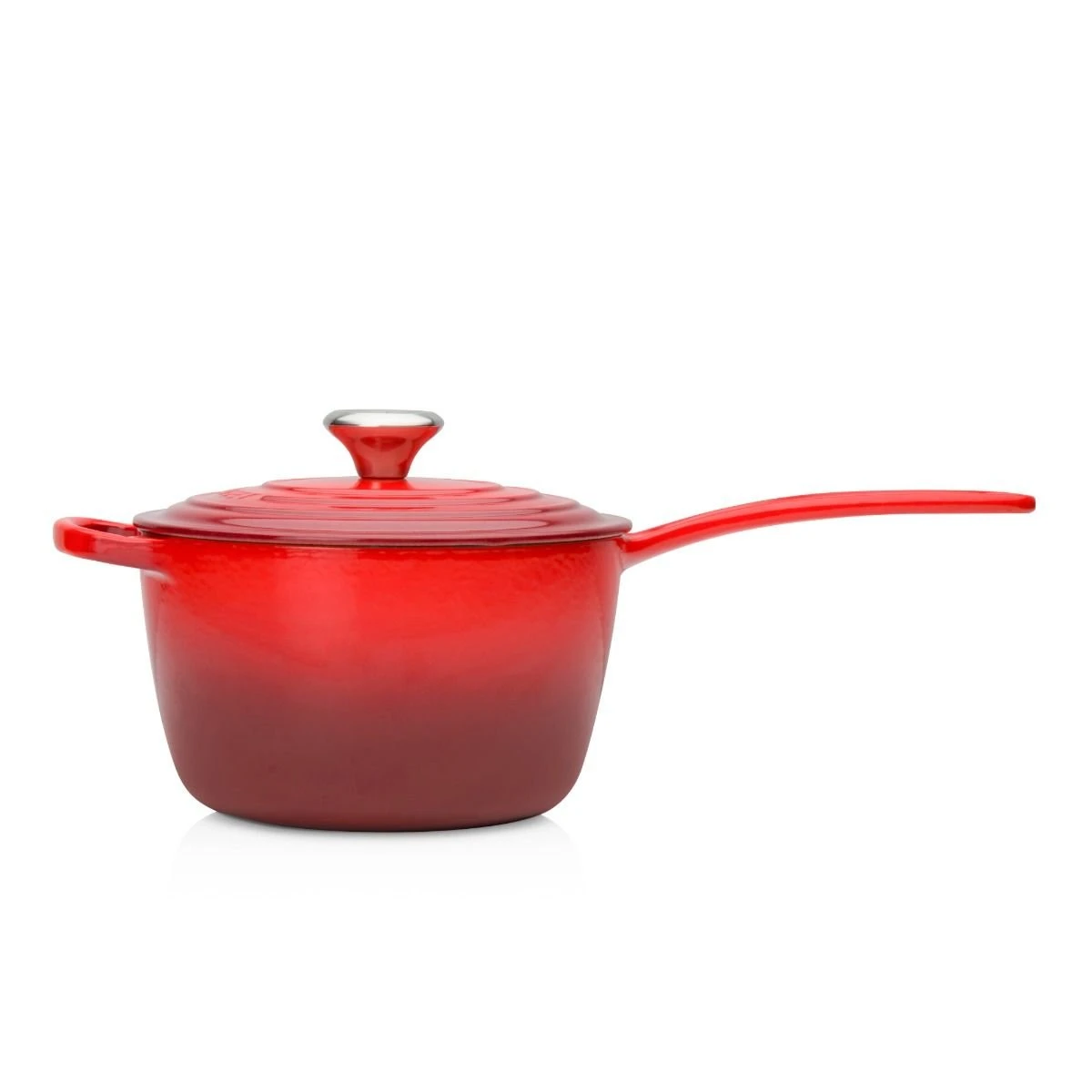 Le Creuset 1.75 Qt. Signature Enameled Cast Iron Saucepan With Stainless Steel Knob | Cerise/Cherry Red 2 Le Creuset 1.75 Qt. Signature Enameled Cast Iron Saucepan With Stainless Steel Knob | Cerise/Cherry Red - Image 2