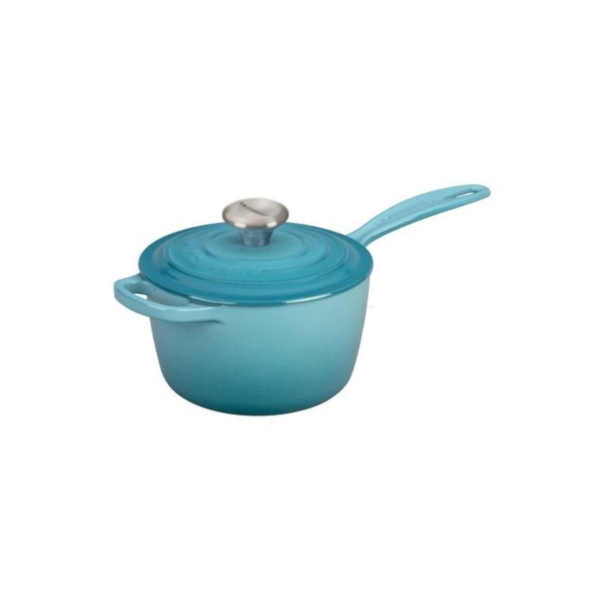 Le Creuset 1.75 Qt. Signature Enameled Cast Iron Saucepan With Stainless Steel Knob | Caribbean Blue 1 Le Creuset 1.75 Qt. Signature Enameled Cast Iron Saucepan With Stainless Steel Knob | Caribbean Blue