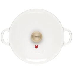 Le Creuset L'Amour 2.75 Qt. Enameled Cast Iron Soup Pot With Gold Knob & Heart Applique | White 10 Le Creuset L'Amour 2.75 Qt. Enameled Cast Iron Soup Pot With Gold Knob & Heart Applique | White -Kitchen Tools Shop rs13474 l2574 2216hlg 3