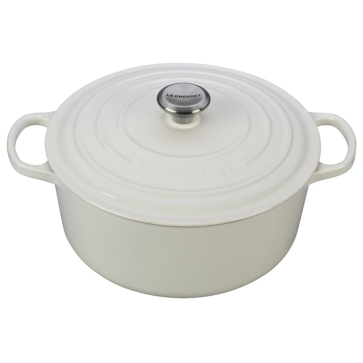 Le Creuset 7.25 Qt. Round Signature Dutch Oven With Stainless Steel Knob | White 1 Le Creuset 7.25 Qt. Round Signature Dutch Oven With Stainless Steel Knob | White