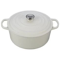 Le Creuset 9 Qt. Round Signature Dutch Oven With Stainless Steel Knob | White