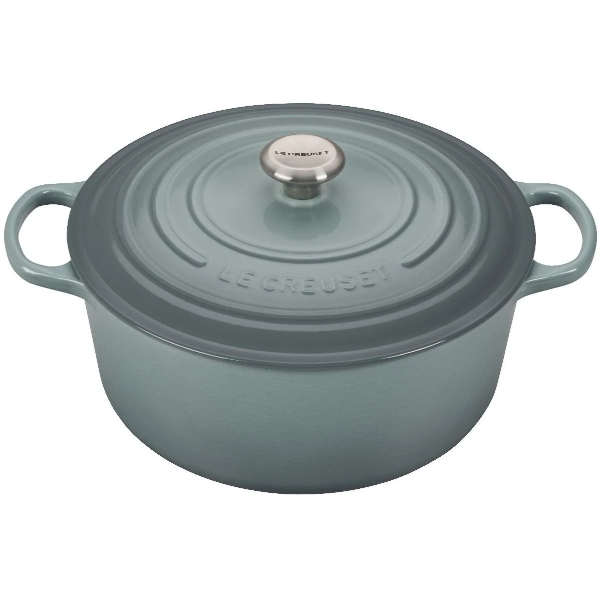 Le Creuset 9 Qt. Round Signature Dutch Oven With Stainless Steel Knob | Sea Salt 1 Le Creuset 9 Qt. Round Signature Dutch Oven With Stainless Steel Knob | Sea Salt