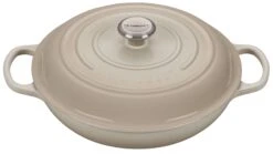 Le Creuset 3.5 Qt. Signature Enameled Cast Iron Braiser With Stainless Steel Knob | Meringue White