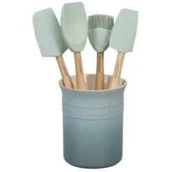 Le Creuset 5-Piece Craft Series Utensil Set With Crock | Sea Salt
