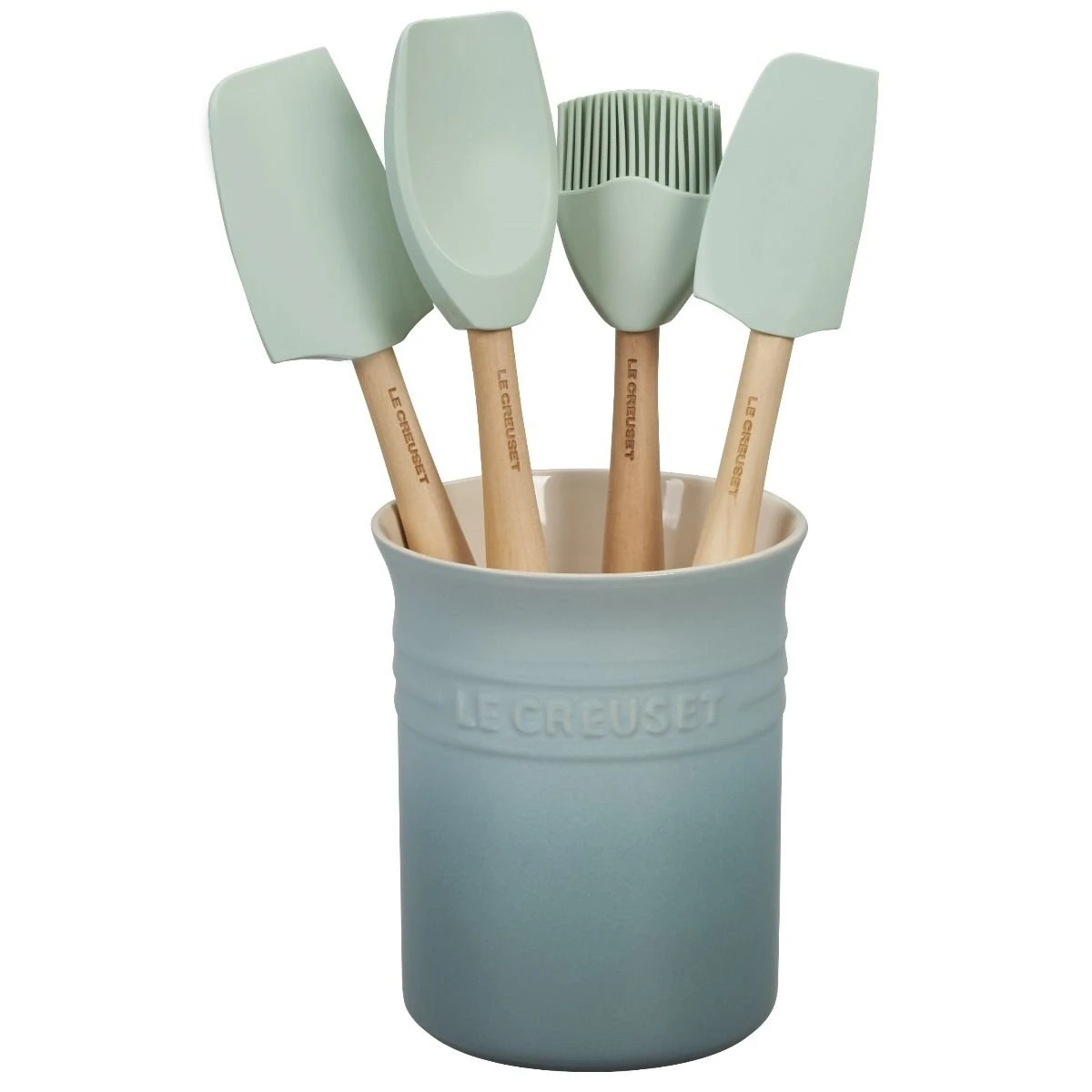 Le Creuset 5-Piece Craft Series Utensil Set With Crock | Sea Salt 1 Le Creuset 5-Piece Craft Series Utensil Set With Crock | Sea Salt