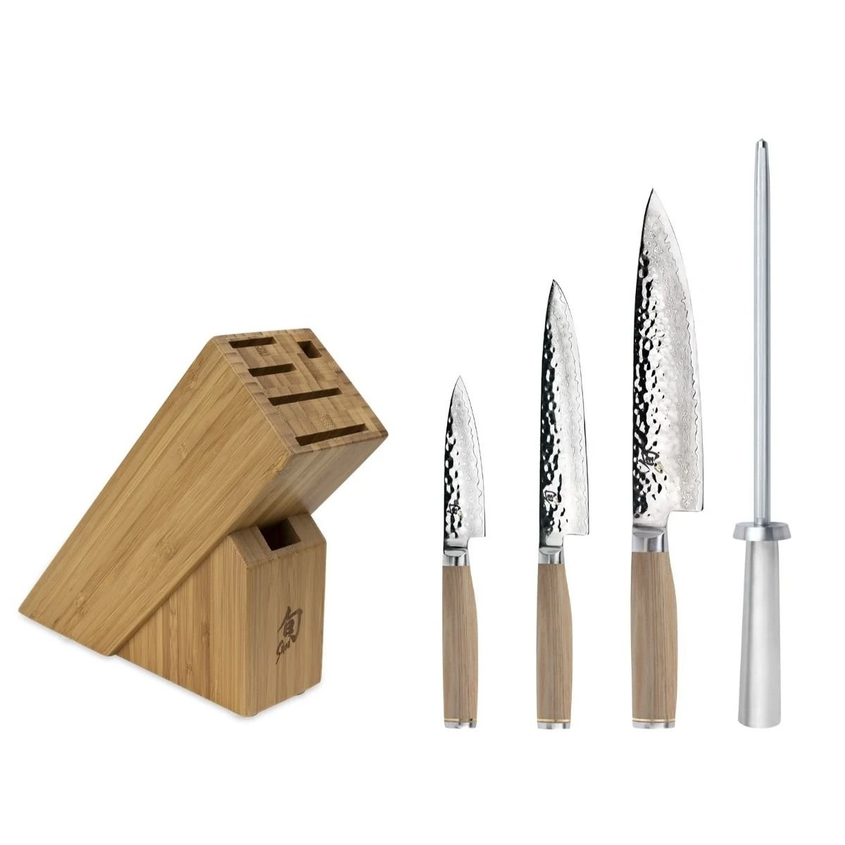 Shun Premier Blonde 5-Piece Starter Knife Block Set 1 Shun Premier Blonde 5-Piece Starter Knife Block Set