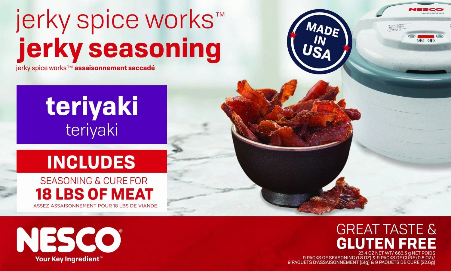 NESCO Teriyaki Flavor Jerky Seasoning, 9 Pack 1 NESCO Teriyaki Flavor Jerky Seasoning, 9 Pack