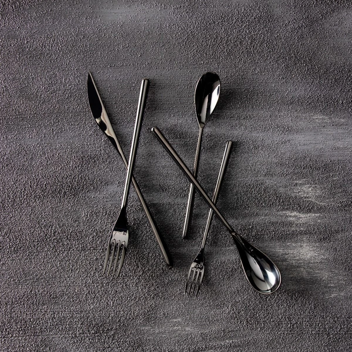 Fortessa Dragonfly 5pc Place Setting | Black 2 Fortessa Dragonfly 5pc Place Setting | Black - Image 2
