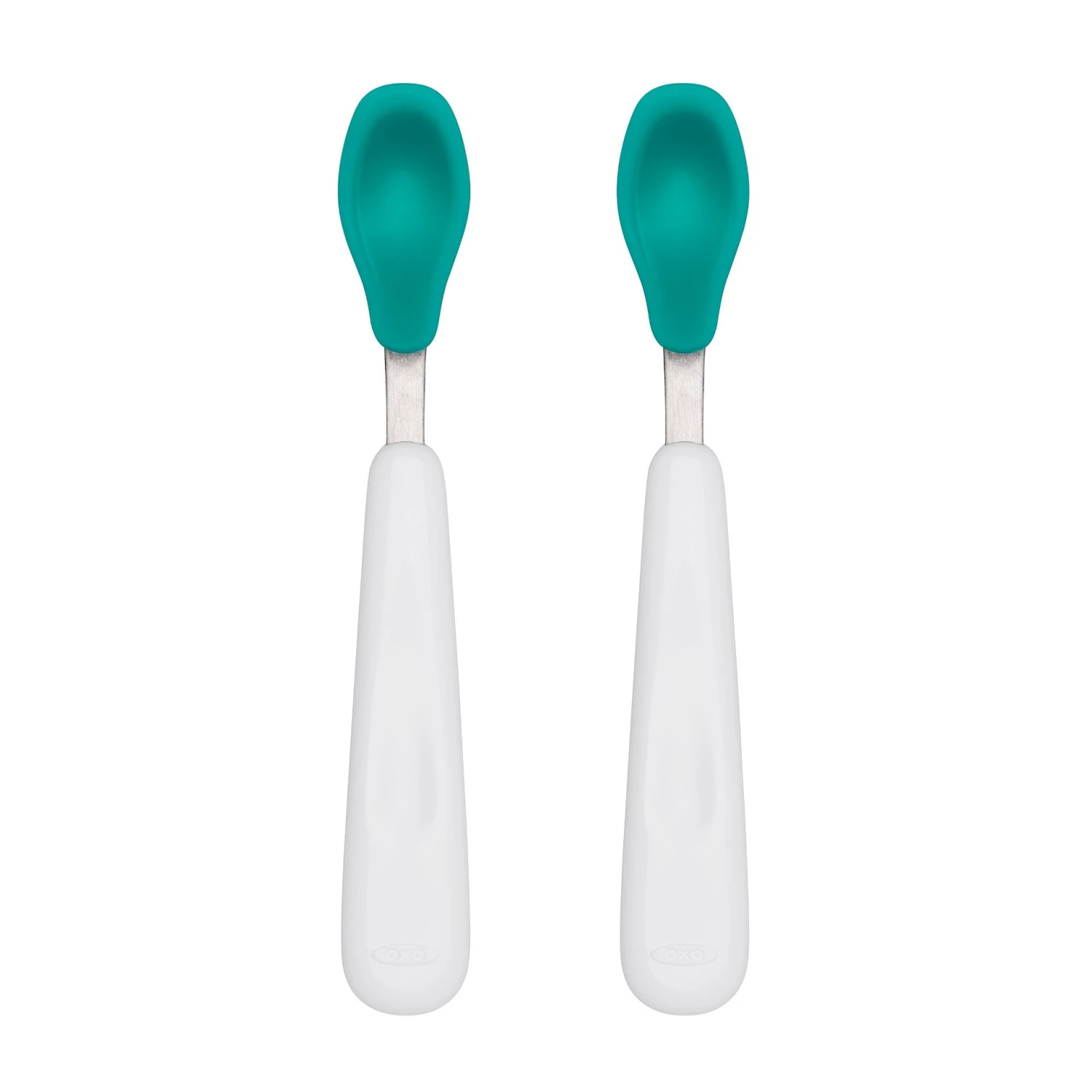 OXO Tot Feeding Spoon Set With Soft Silicone | Teal 1 OXO Tot Feeding Spoon Set With Soft Silicone | Teal