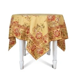 April Cornell 60" X 90" Dahlia Days Dining Tablecloth | Gold