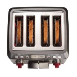 Wolf Gourmet 4-Slice Toaster | Red Knobs 9 Wolf Gourmet 4-Slice Toaster | Red Knobs -Kitchen Tools Shop wgtr114s toast thin