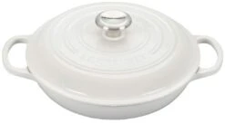 Le Creuset 2.25 Qt. Signature Enameled Cast Iron Braiser With Stainless Steel Knob | White